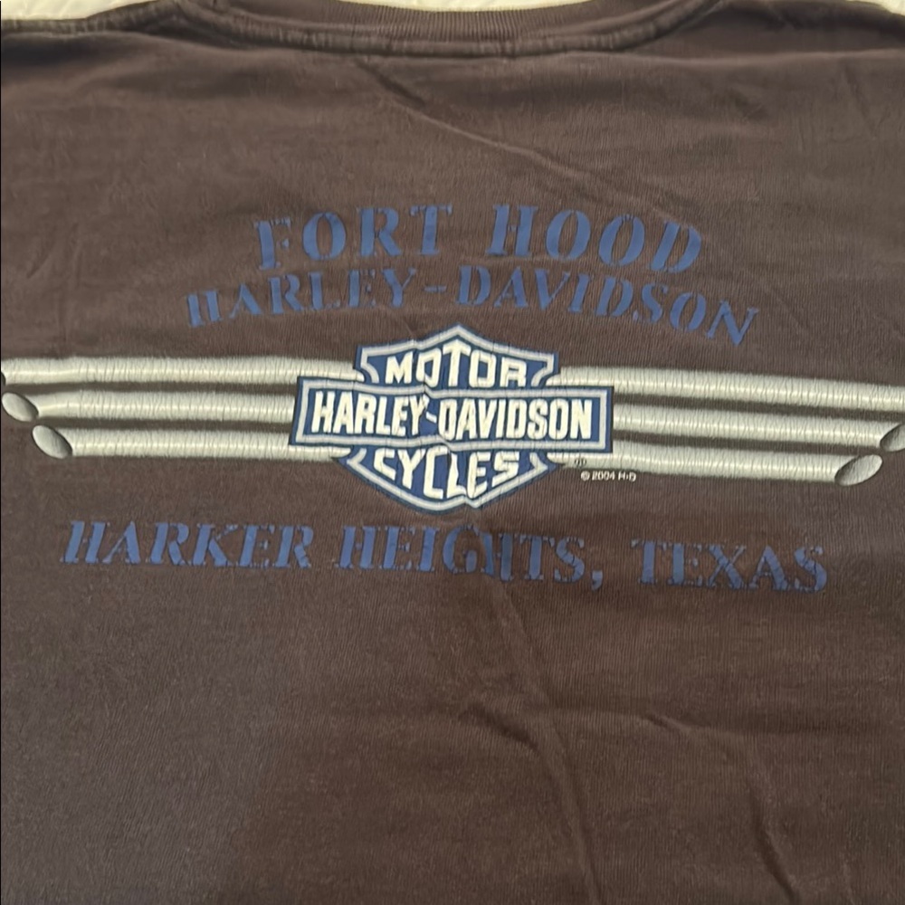 Harley-Davidson Brown Shirt with Blue and Silver Logo